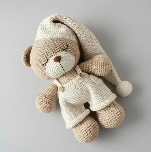 Crochet Sleeping Bear Toy