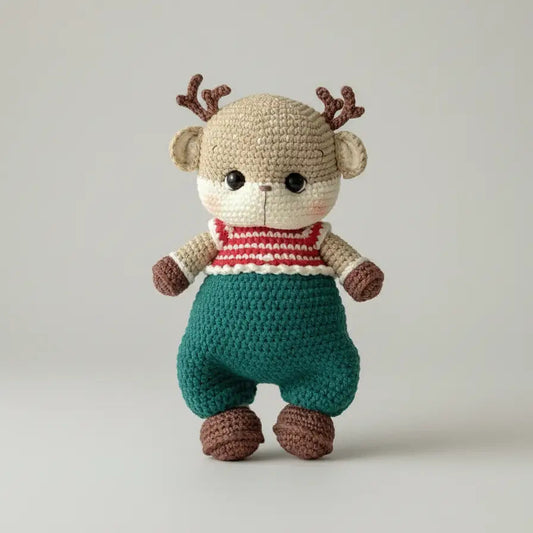 Handmade Crochet Adorable Reindeer Toy – Christmas Edition