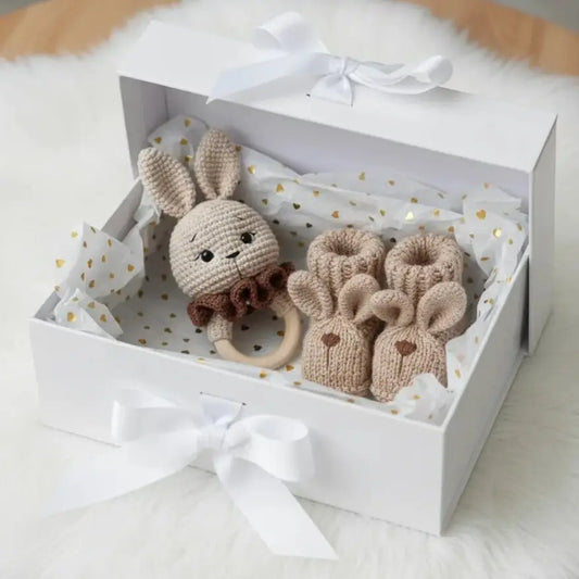 Handmade Crochet Bunny Toy Gift Set (2pc)