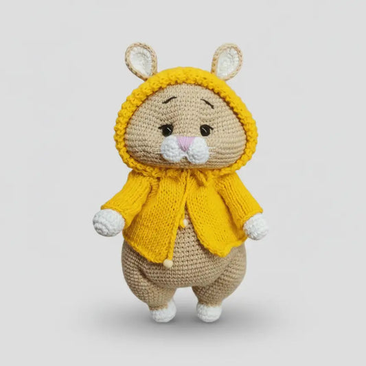 Handmade Crochet Cute Mouse in Yellow Huddie Toy