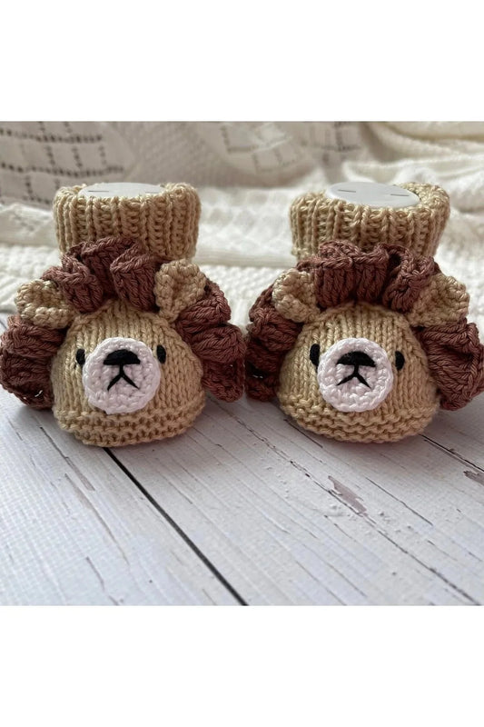 Crochet Baby Booties Lion