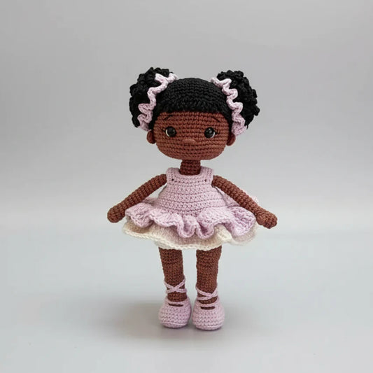 Crochet Cute Cute Girl in Pink Dress Doll
