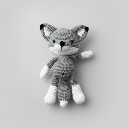 Crochet Cute Little Gray Fox Toy