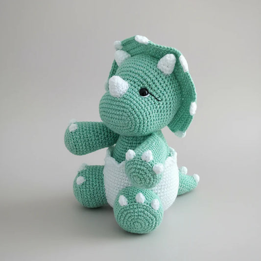 Crochet Cute Triceratops Dino Toy