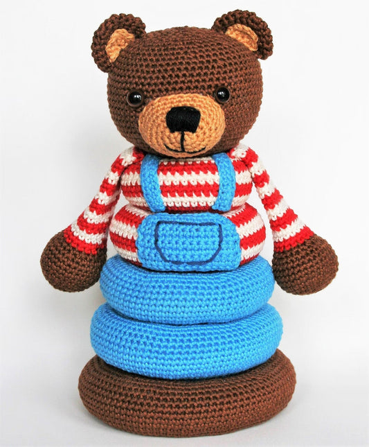 Handmade Crochet Ringstacker - Cute Bear Stacking Toy