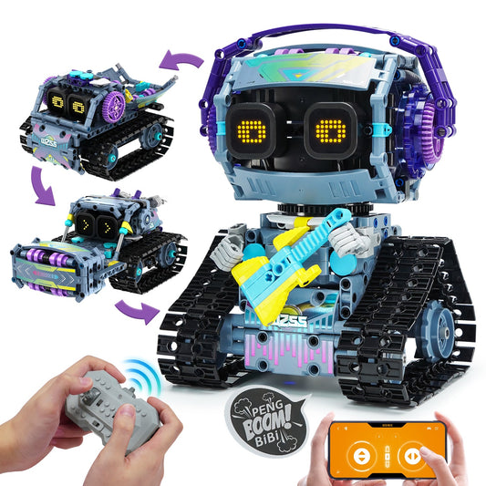 STEM Robot Building Set, 3 in 1 Remote & App-Controlled Robotic Toys, Programmable Educational Coding Set