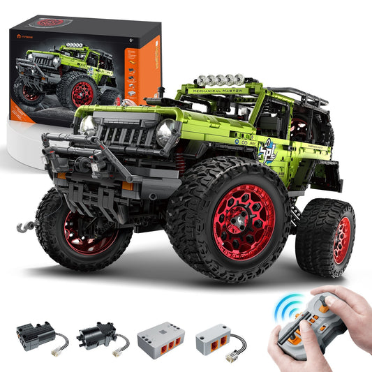 1: 6 Jeep Wrangler Off-Road Pickup Building Kit with Tank Steering, Adult Collectible Model Cars, 2121 Pcs