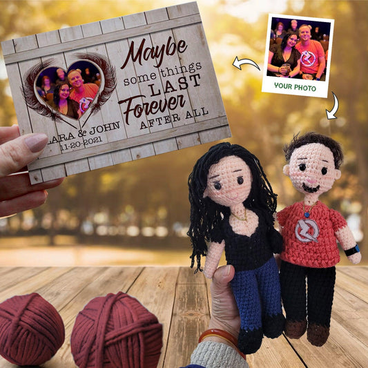 Personalized Crochet Doll with Photo Card "Forever After All"