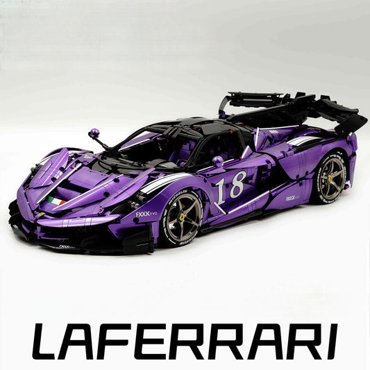 1: 8 LaFerrari FXXK EVO Custom Modified, Rare Amethyst Color Enamel Paint, Oversized Rear Wing (4739 Pcs)