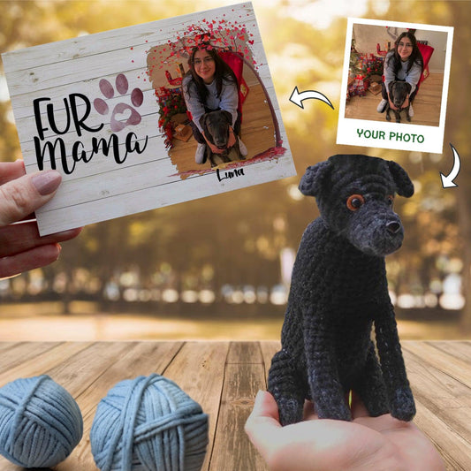 Personalized Crochet Doll with Photo Card "Fur Mama Pet Portrait"