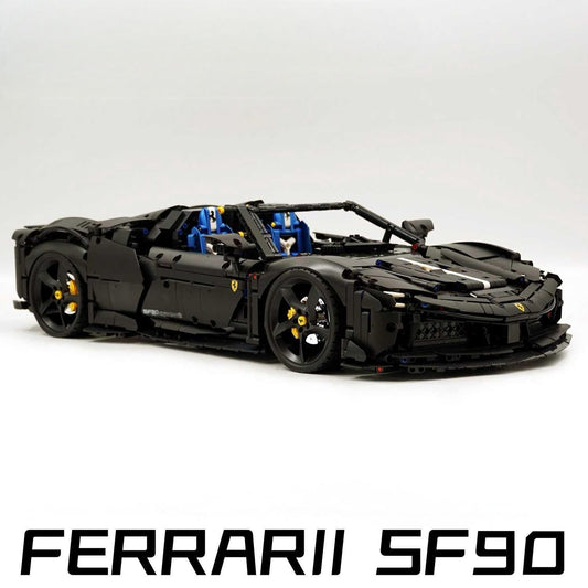 1: 8 Ferrari SF90 Building Set – Ultimate Remote-Control Supercar, Customized Classic Matte Black Paint Finish (3982 Pcs)