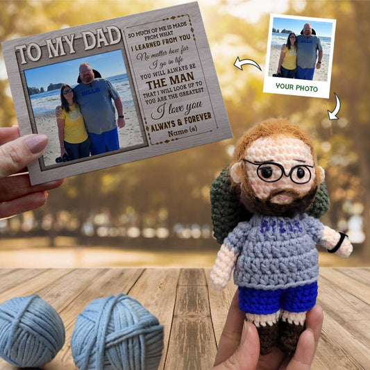 Personalized Crochet Doll with Photo Card "Thoughtful Father’s Day Gift"
