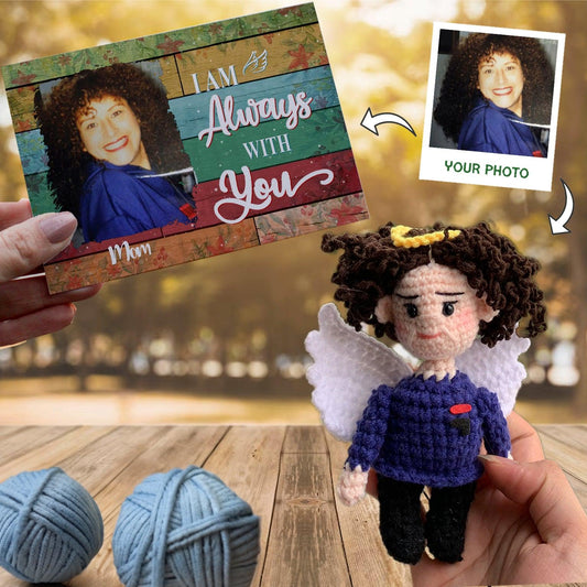 Personalized Crochet Doll with Photo Card "I Am Always With You 2"