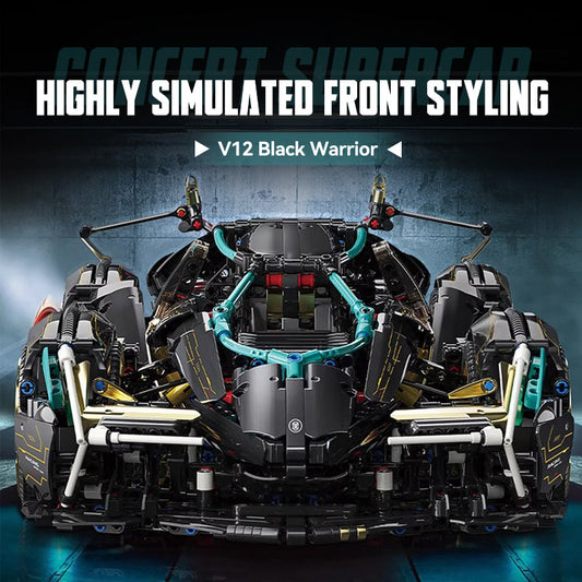 1: 8 Lamborghini Lambo V12 Vision GT, Cyberpunk Style, Electric Opening and Closing Cockpit (2472 Pcs)