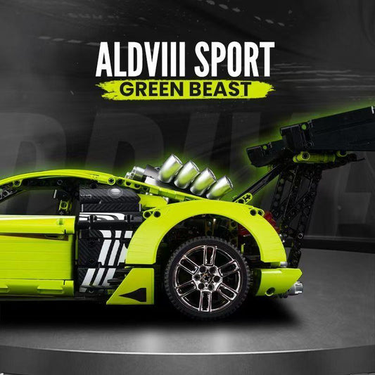 AUDI R8 Green Beast, Large Rear Wing (2641 Pcs)