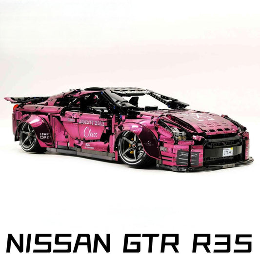 1: 8 NISSAN GTR R35, Custom Wine Red Electroplating Appearance (4098Pcs)