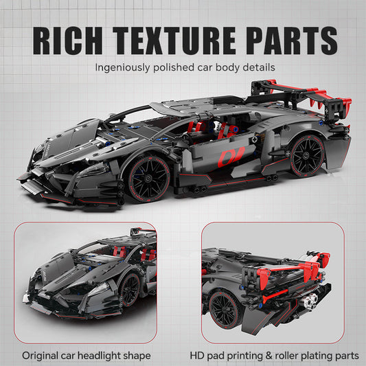 1:14 Lamborghini Red  Sports Car Dark Night Building Sets, Collectable Model for Boys Men Teens (1056 Pcs)