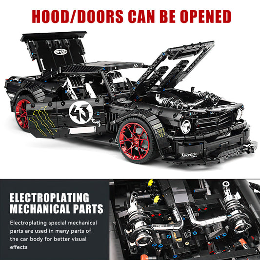 1: 8 Ford Mustang Black Warrior Building Set, Muscle Car Model, Ultimate Collector's Edition (3145 Pcs)