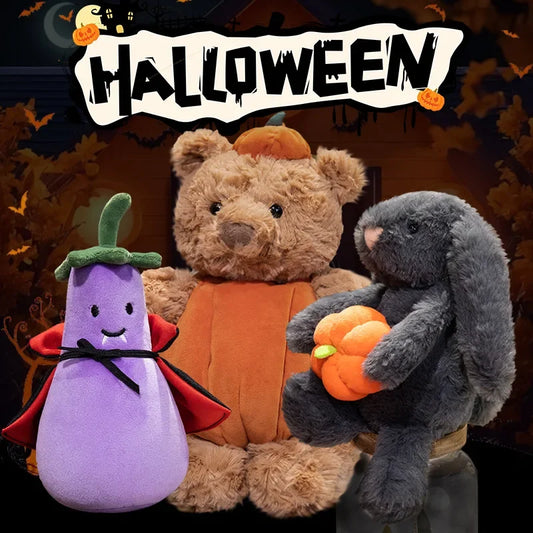 Black Rabbit, Halloween Bear and Eggplant Vampire Party