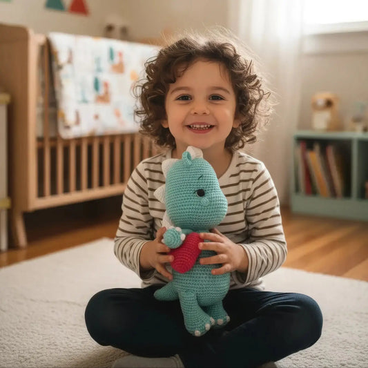 Crochet Cute Blue Dino Toy