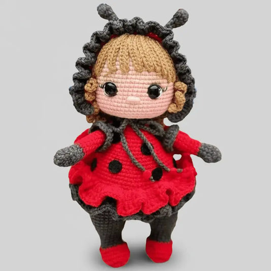 Crochet Cute Ladybird Girl Doll Toy