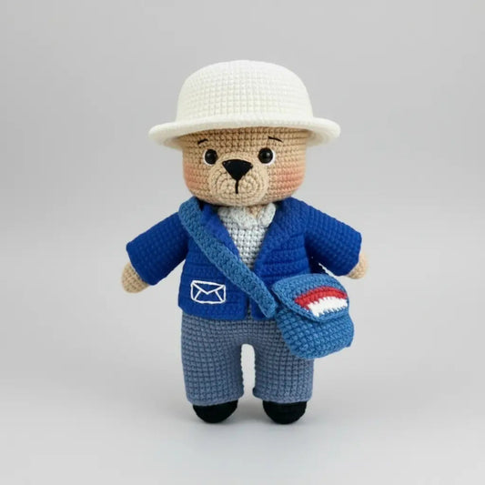 Crochet Postman Teddy Bear Toy