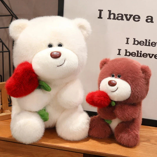 Cute Bear Holding Heart Plushie
