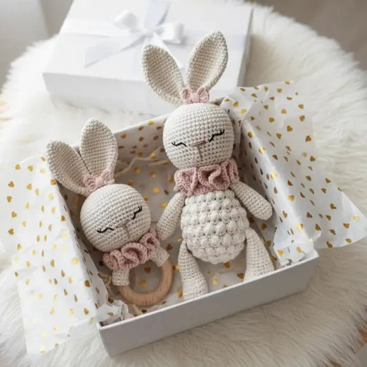 Handmade Crochet Bunny Toy Gift Set (2pc)