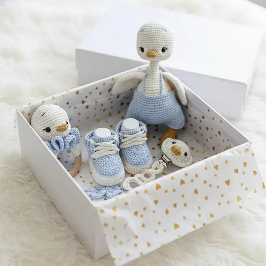 Handmade Crochet Duck Toy Gift Set (4pc)