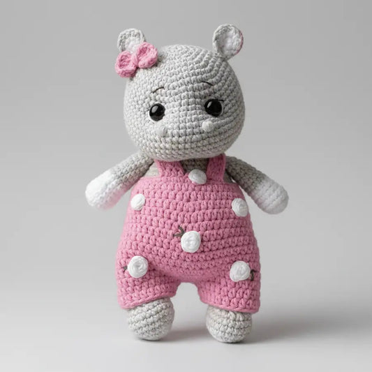 Handmade Crochet Hippo Toy