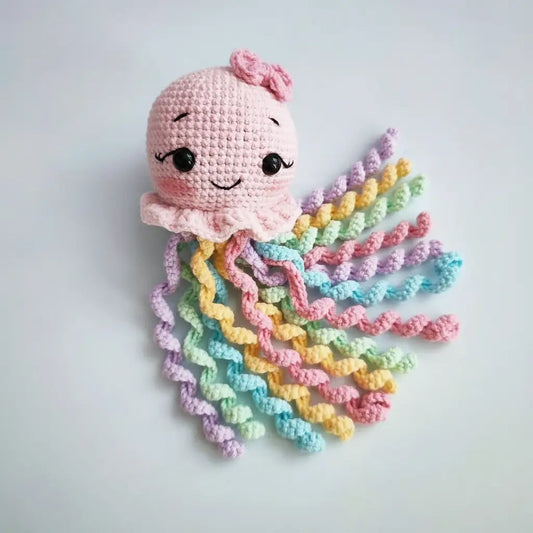 Handmade Crochet Rainbow Jellyfish – Cute Amigurumi Toy
