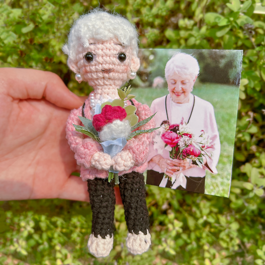 Personalized Crochet Doll with Photo Card