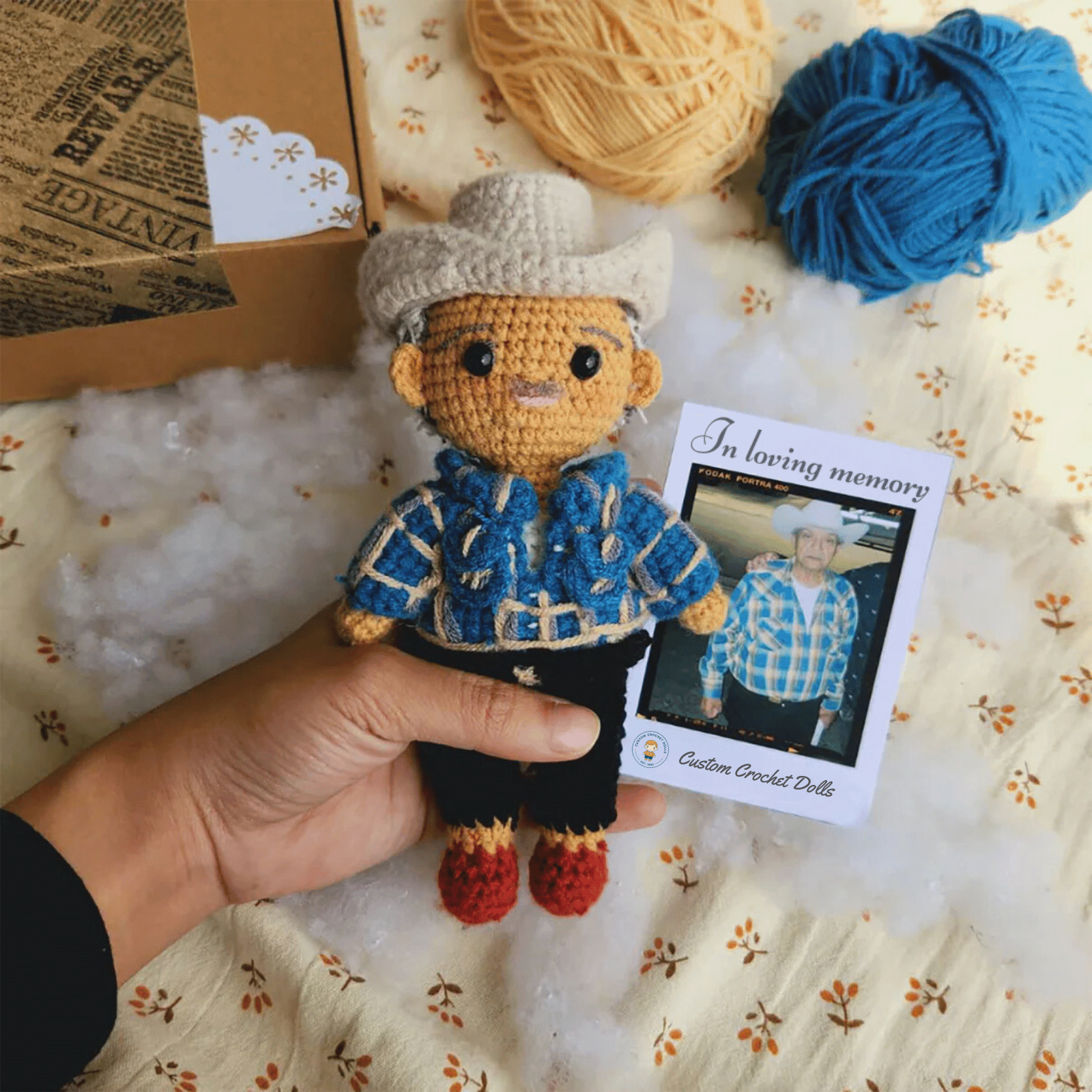 Personalized Crochet Doll with Photo Card