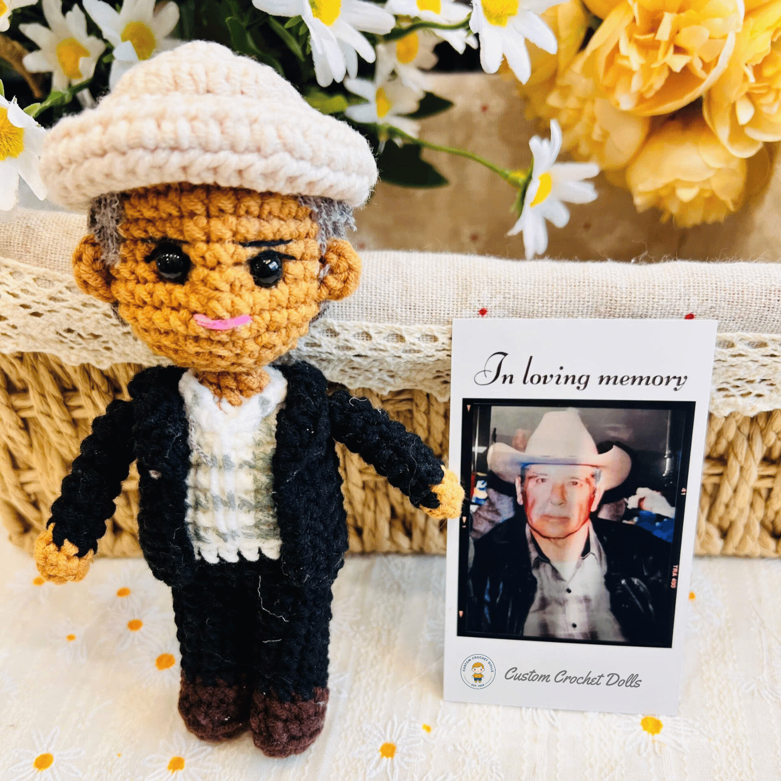 Personalized Crochet Doll with Photo Card