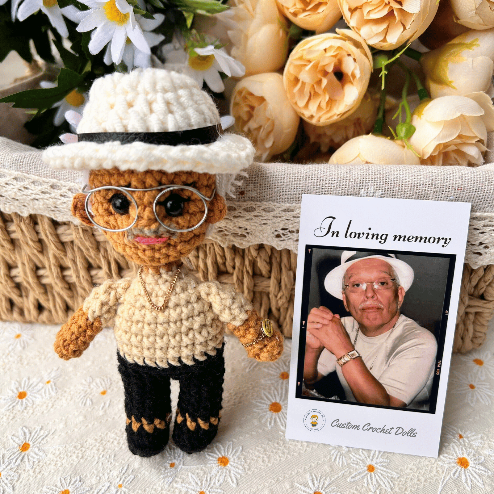 Personalized Crochet Doll with Photo Card