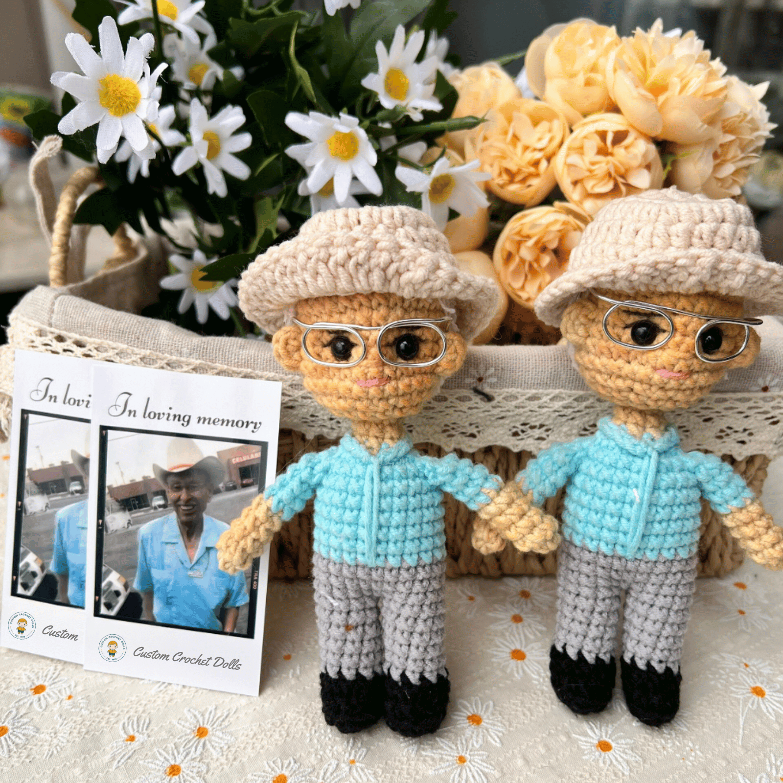 Personalized Crochet Doll with Photo Card