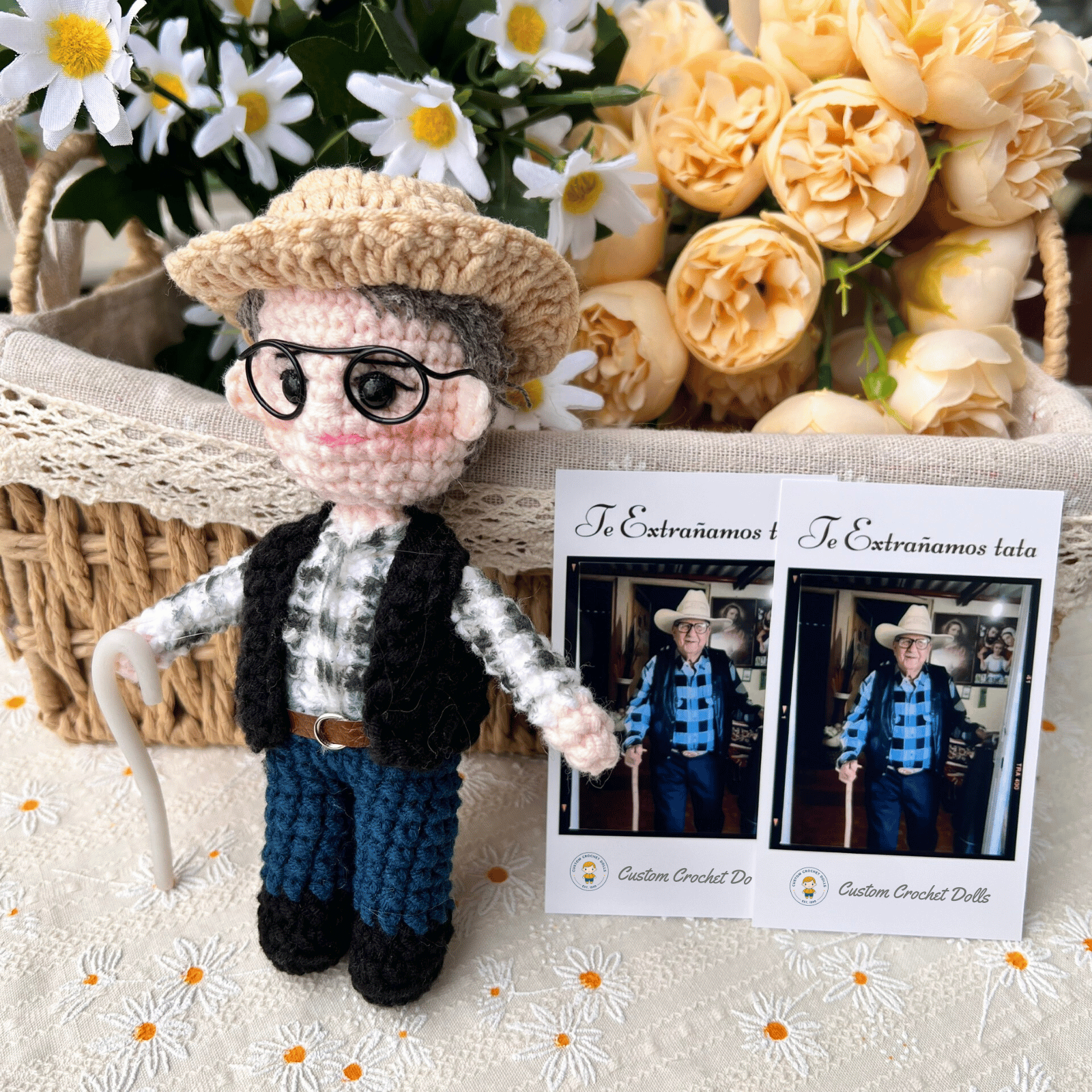 Personalized Crochet Doll with Photo Card