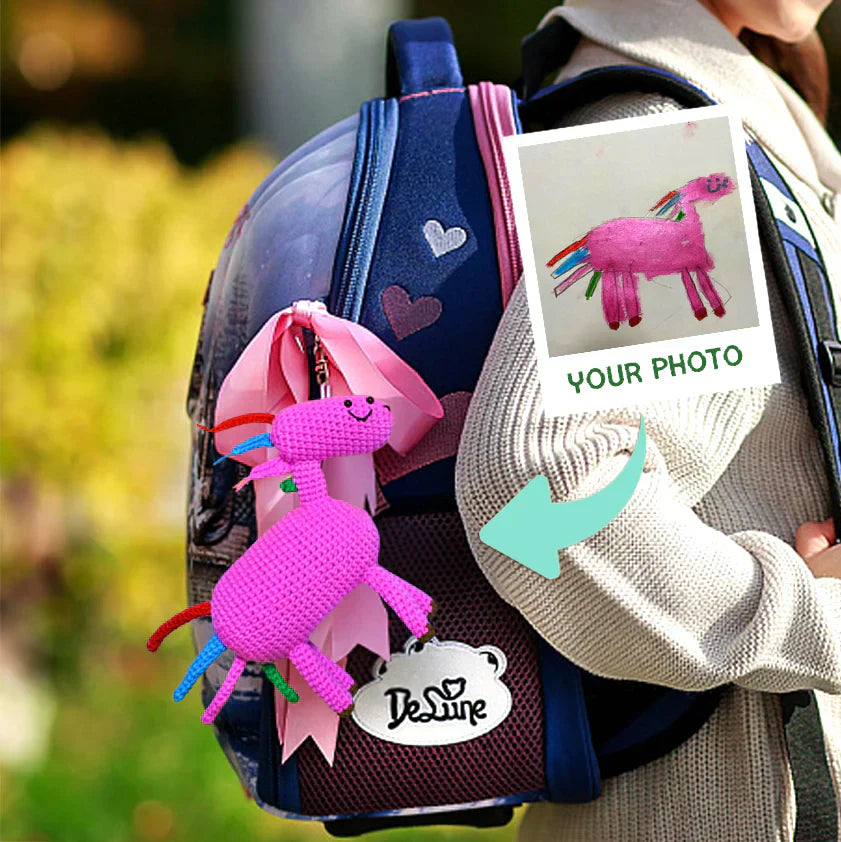 Personalized Crochet Backpack/Hand Bag Keychain