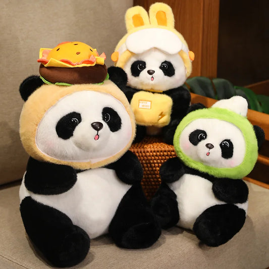 Sweet Panda Pal Plushies with Funny Hats