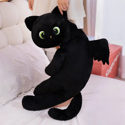 Black Cat Plushie with Green Eyes