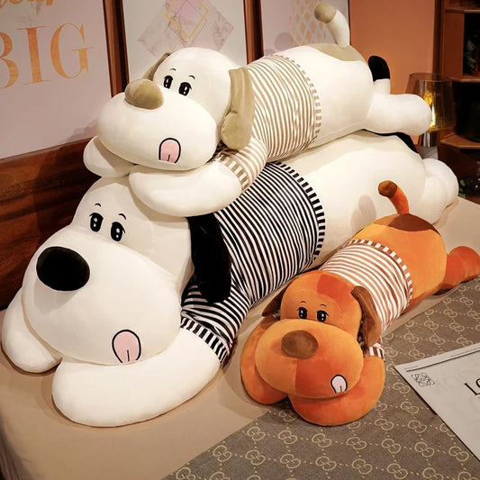 Giant Dog Plush Pillow in Breton Shirt