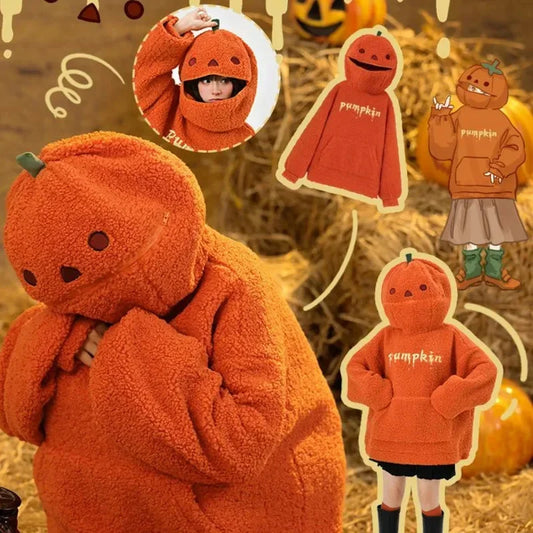 Halloween Pumpkin Embroidered Hoodie