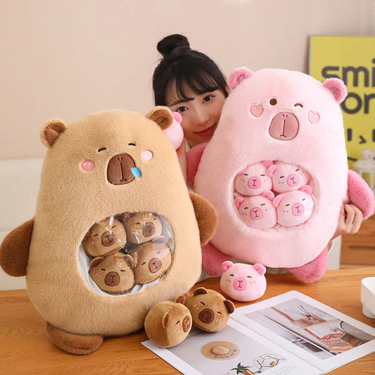 Capybara Candy Bag with Mini Capybara Plushies
