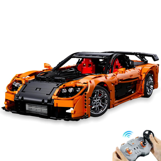 1: 8 Mazda RX-7 with Remote Control, Front and Rear Lights, All Printed Exterior Parts Without Stickers (3305 Pcs)
