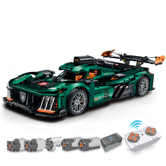 1: 8 Le Mans 9×8 RaceCar Building Sets with Remote Control, Electric Lift Tail Wing, Fluorescent Headlights (3746 Pcs)