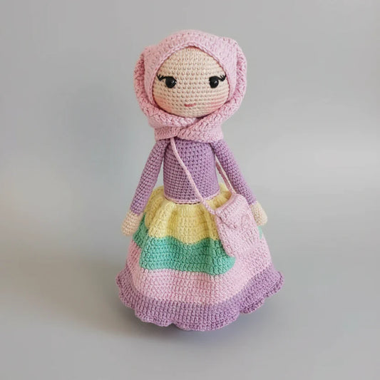 Colorful Hijab Doll – Handcrafted Crochet Toy for Kids