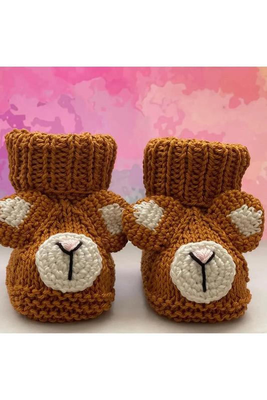 Crochet Baby Booties Teddy Bear