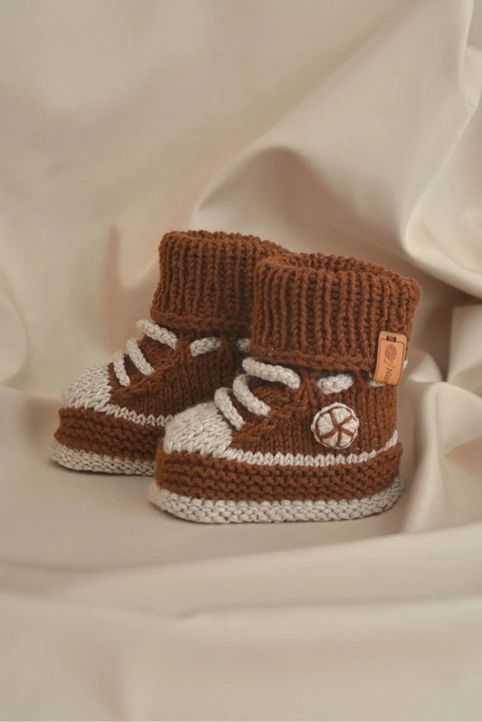 Crochet Baby Sporty Shoes Brown