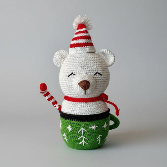 Crochet Bear inside Cup