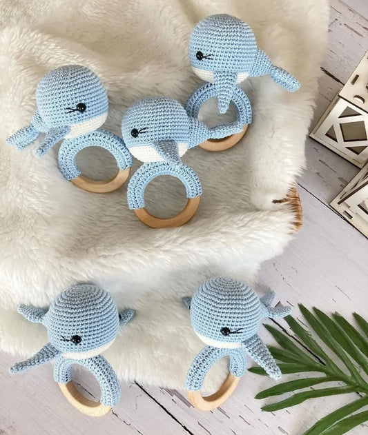 Crochet Cute Dolphin Rattle Toy with Bell